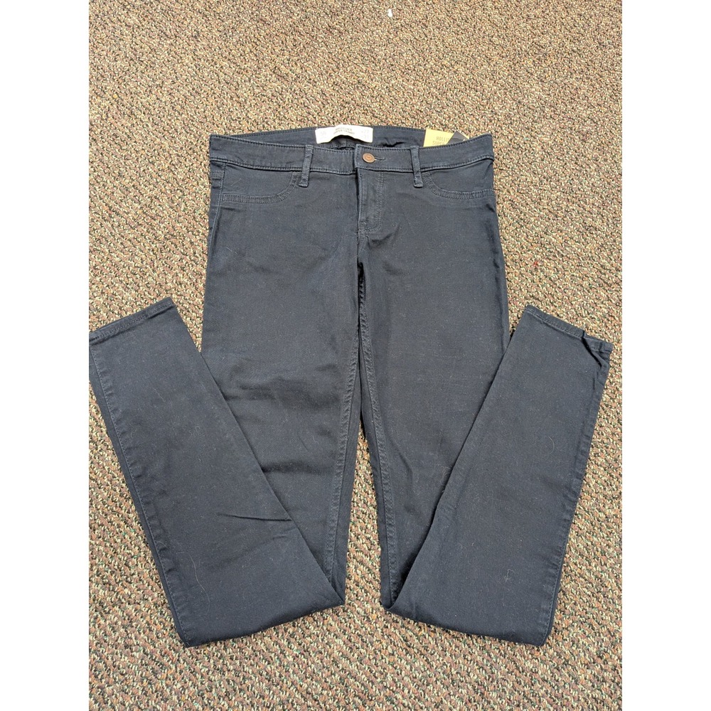 Hollister Super Skinny Pants Womens 5R W27 L31 Navy Blue Low Rise Stretch NWT